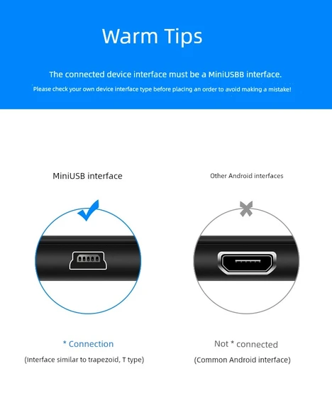 Mini USB Veri Kablosu - 1m - Siyah - 6
