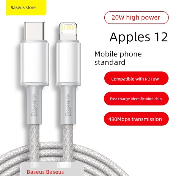 Hızlı Şarj USB-C ile Lightning Kablo - Beyaz - 2m