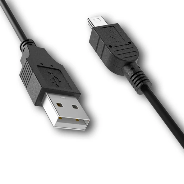 Mini USB Veri Kablosu - 1m - Siyah - 8