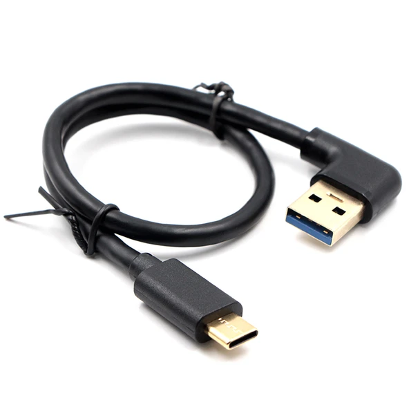 USB 3.0 Type-C Veri Kablosu - 1m - Sağ Büküm - Düz - 11