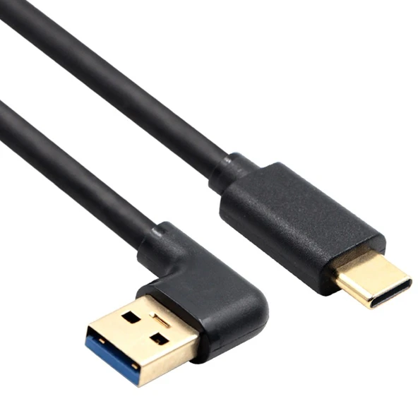 USB 3.0 Type-C Veri Kablosu - 1m - Sağ Büküm - Düz