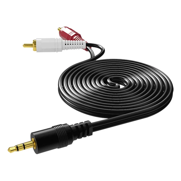 RCA Plug Amplifikatör 3.5mm ile Çift Lotus Ses Kablosu - 18m - 3
