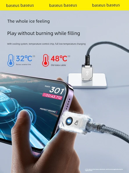 Type-C ile Lightning Hızlı Şarj Veri Kablosu - Starlight Beyaz 2m USB Hızlı Şarj - 4