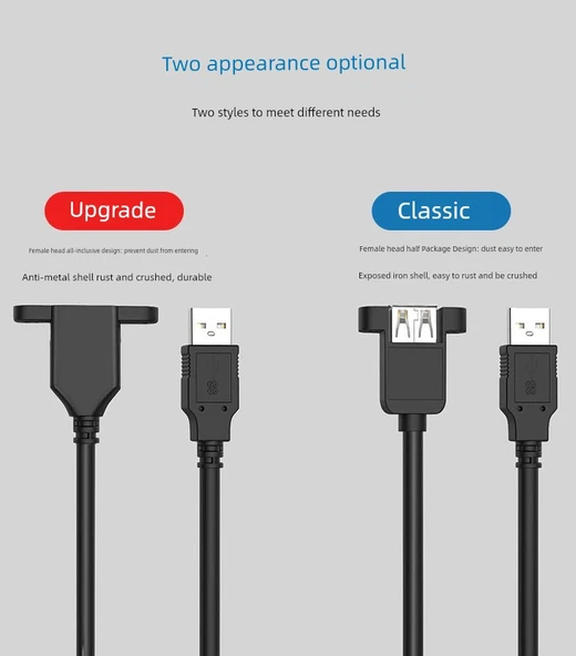 USB 2.0 Uzatma Kablosu - 1.5m - Yarım Baotou - 12