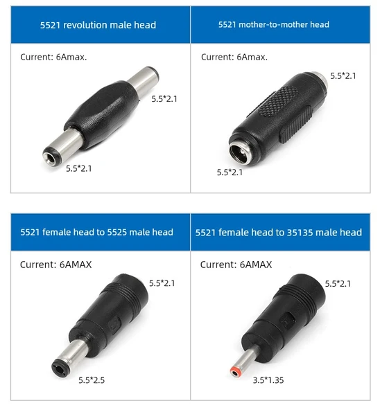 DC 5.5 * 2.1 Adaptör Kablosu - Kaynaksız 5.5*2.1 Dişi - 9
