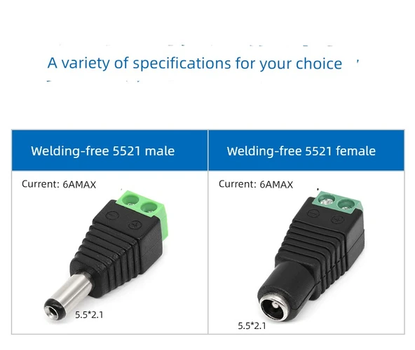 DC 5.5 * 2.1 Adaptör Kablosu - Kaynaksız 5.5*2.1 Dişi - 8
