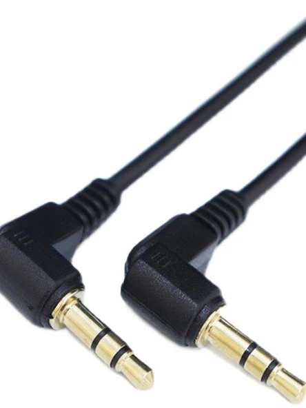 3.5mm Altın Kaplama Erkek Erkek Ses Kablosu - Siyah - 1.5M - 5