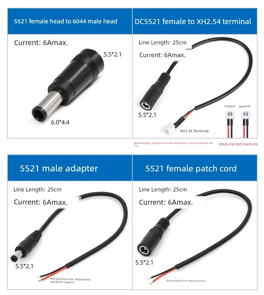 DC 5.5 * 2.1 Adaptör Kablosu - Havacılık Prizi GX 800.00G Çekirdek Yama Kablo - 10