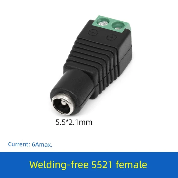 DC 5.5 * 2.1 Adaptör Kablosu - Kaynaksız 5.5*2.1 Dişi