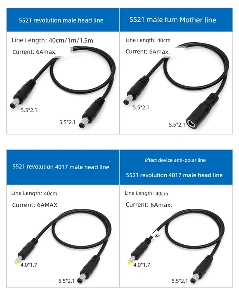 DC 5.5 * 2.1 Adaptör Kablosu - Kaynaksız 5.5*2.1 Dişi - 11