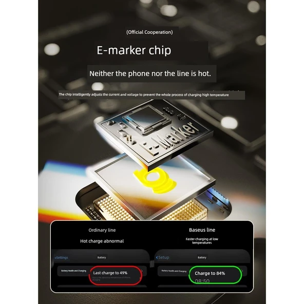 100W USB-C ile Type-C Şarj Kablosu - Yıldız Titanyum 2m - 3