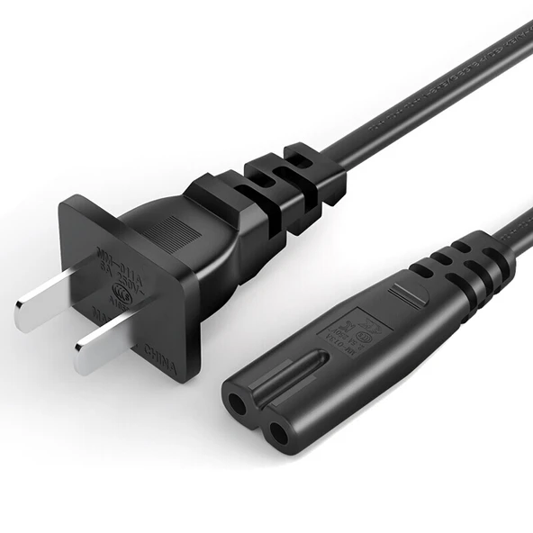 Fener Şarj Aleti Güç Kablosu - 1.5m - İki Paket - 0.75mm2 - 3C Sertifikalı - GB 8 Ucu - 3