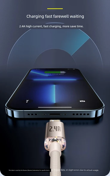 Hızlı Şarj USB Type-C ile Lightning Kablo - 1.2m Mor - 10