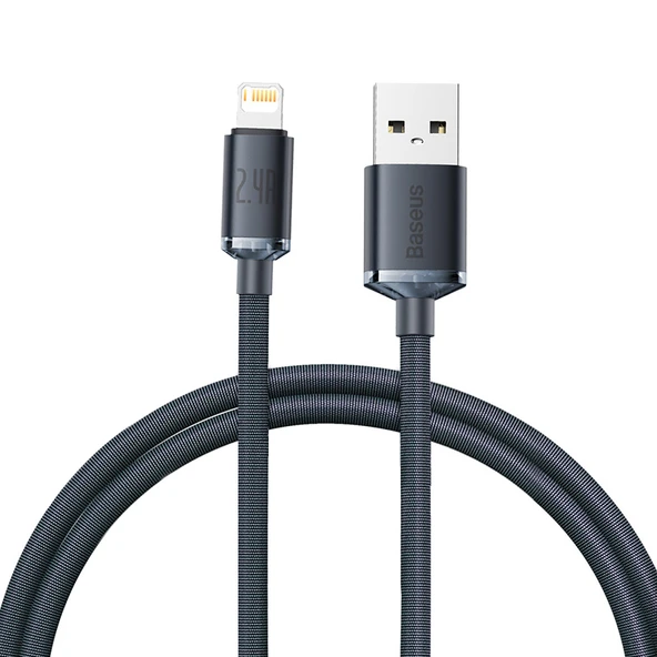 Jing Yao Serisi 1.2m Siyah USB-L iPhone iPad Veri Şarj Kablosu