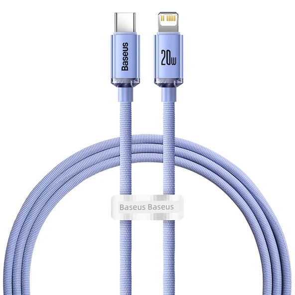 Hızlı Şarj USB Type-C ile Lightning Kablo - 1.2m Mor
