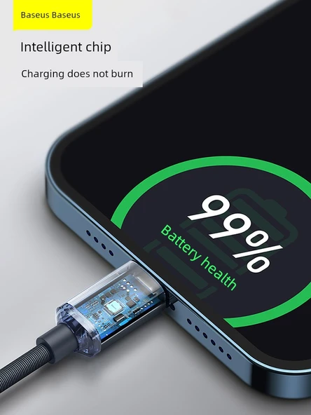 Hızlı Şarj USB Type-C ile Lightning Kablo - 1.2m Mor - 4