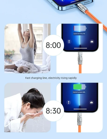 USB Hızlı Şarj Veri Kablosu - 1m Gökyüzü Mavisi - 11
