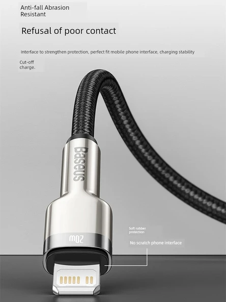 Metal Örgü Kablo - 0.25m - USB Hızlı Şarj - İki Paket - 3