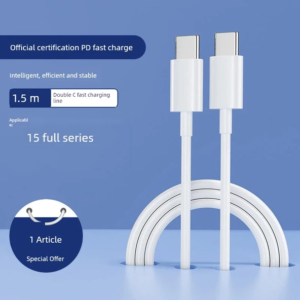 1.5m Apple Çift Tip-C Veri Kablosu - Resmi Sertifikalı