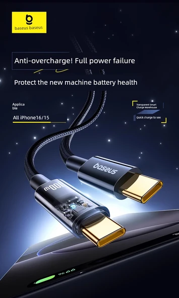 Apple iPhone 15 Şarj Kablosu - 1M Siyah PD 20W Explorer - Resim 6