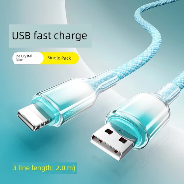 Kristal Mavi 2m USB Lightning Kablo - Apple iPhone 6-14