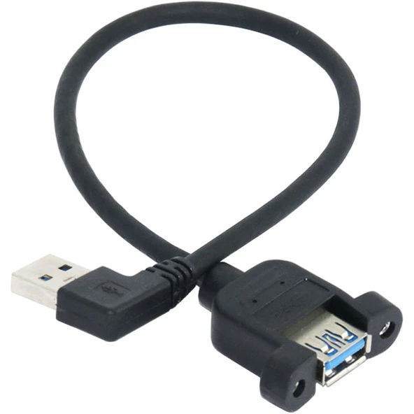 USB 2.0 Erkek Dişi Sol Kıvrım 0.3m Uzatma Kablosu - 3