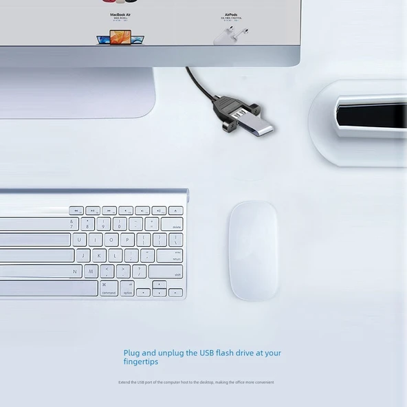 USB 2.0 Erkek Dişi Sol Kıvrım 0.3m Uzatma Kablosu - 4