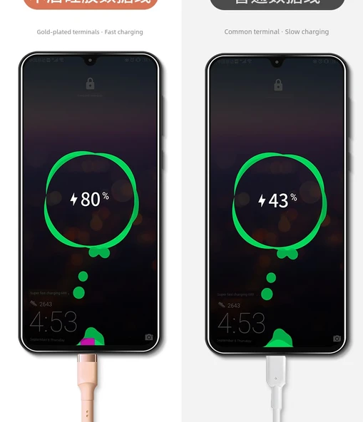 Android Veri Kablosu - 2m - Mavi ve Sakura Pudra - Hızlı Şarj - İki Paket - 9