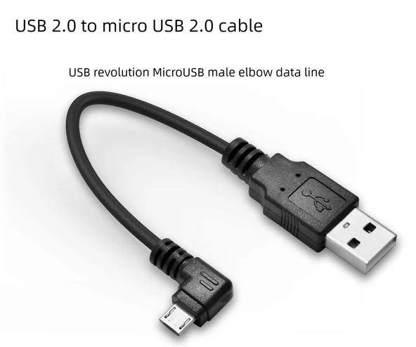 USB'den Micro USB'ye Şarj Veri Kablosu - 1m USB Sağ Açıdan Micro USB Sol Açıya - 3