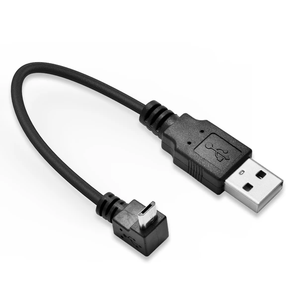 USB'den Micro USB'ye Şarj Veri Kablosu - 1m USB Sağ Açıdan Micro USB Sol Açıya - 6