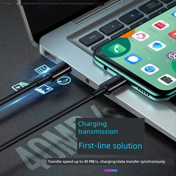 Çift USB Type-C Hızlı Şarj Kablosu - 2m Beyaz - 5