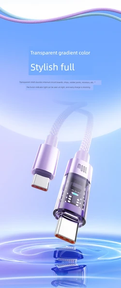 30W PD Hızlı Şarj Kablosu - Mor - 2m PD Yükseltme [Süper Hızlı Şarj] 30 Dakikada Tam Şarj iP8-14 - 10