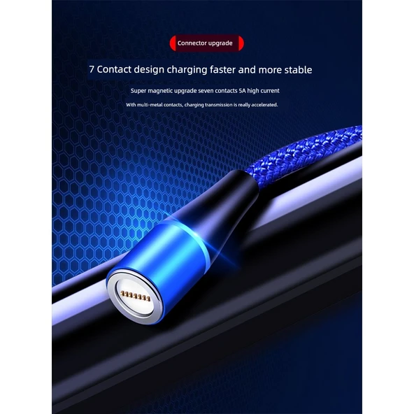 Manyetik Örgü 3'ü 1 Arada USB Kablo - 1m - Apple/Android/Type-C - Siyah (Model 2) - 2