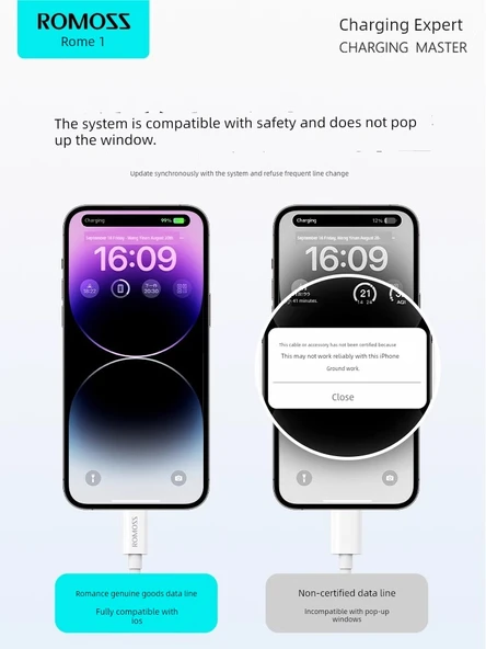 0.6 m Kısa 3'ü 1 Arada Beyaz Kablo - Apple, Type-C, Android - 4