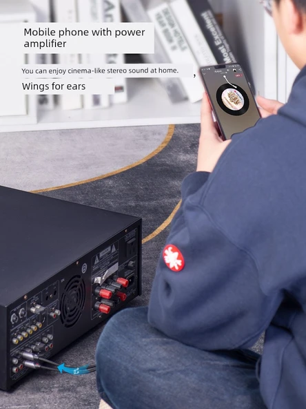 3.5mm ile RCA Ses Kablosu - 8m Alaşım Kılıf Örgü - 5
