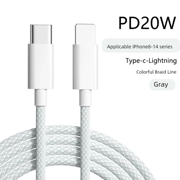 PD13 Örgülü PD20W Veri Kablosu - 1.5m - Poşet