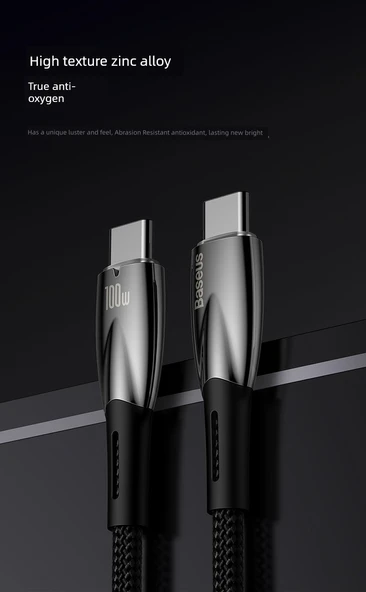 Çift Tip-C Hızlı Şarj Veri Kablosu - Baolan 1m - 40W/66W Süper Hızlı Şarj - USB-C Arayüzü - 9