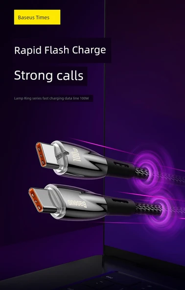 Çift Tip-C Hızlı Şarj Veri Kablosu - Baolan 1m - 40W/66W Süper Hızlı Şarj - USB-C Arayüzü - 6