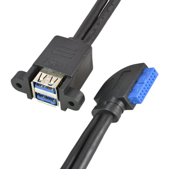 USB 3.0 Ön Panel Adaptör Kablosu - 75cm - 19Pin'den Ön Panel USB 3.0'a - 4