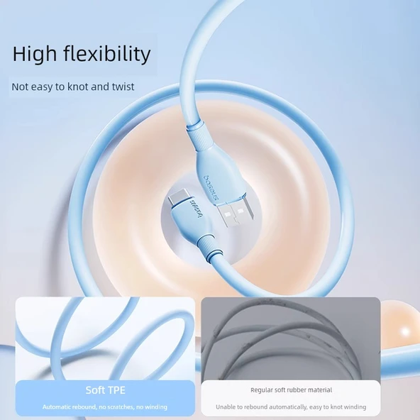 USB Type-C Kablo - Nebula Mor - 1.2m - 100W Hızlı Şarj - 8