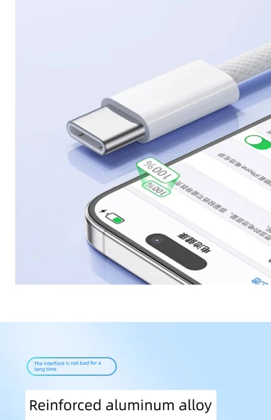 Rio Tinto PD15 USB-C Veri Kablosu - Beyaz - 1.5m - Kutulu - 9
