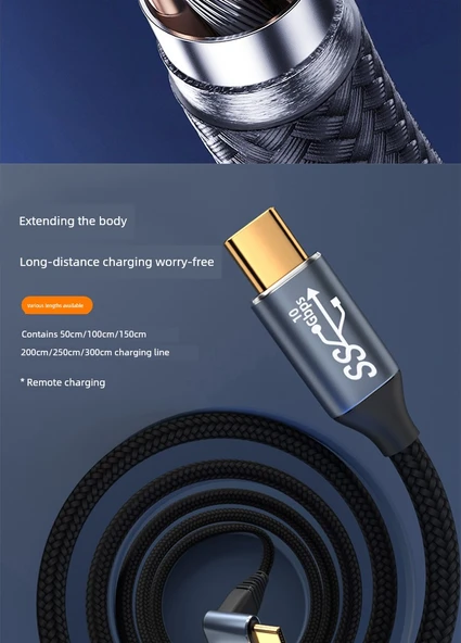 USB 3.2 Type-C Veri Kablosu - 1.5m - 16 Çekirdekli - 4K Ekran - 7