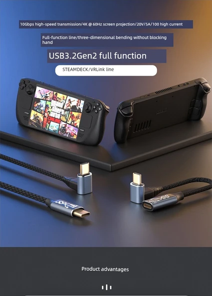 USB 3.2 Type-C Veri Kablosu - 1.5m - 16 Çekirdekli - 4K Ekran - 4
