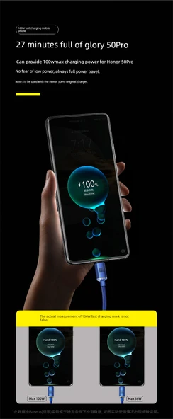 USB-C ile Type-C Şarj Veri Kablosu - Siyah - 2m - 5