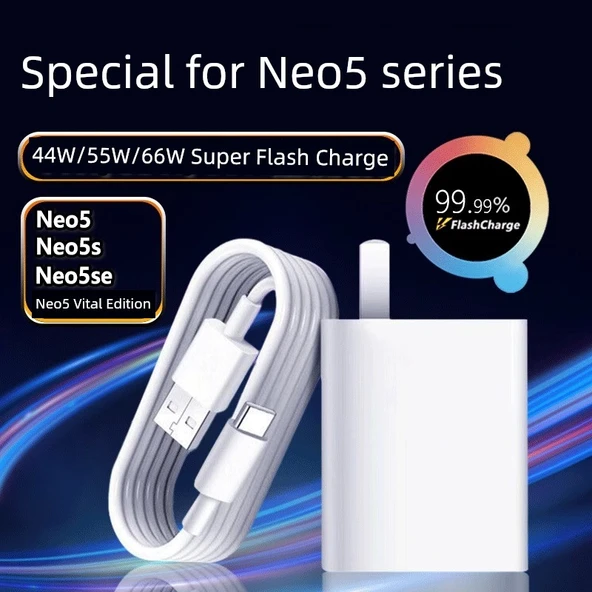 Şarj Başlığı + 2m Kablosu - Neo5/S/SE - 55/66W