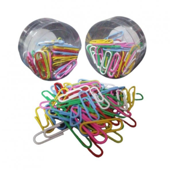 Ataç Renkli Metal Plastik Kaplama 50 Adet 1 Paket Ataş Okul Büro - 2