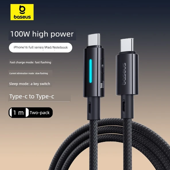 Apple Lightning USB-C Kablo 1m - PD100W Hızlı Şarj - İki Paket