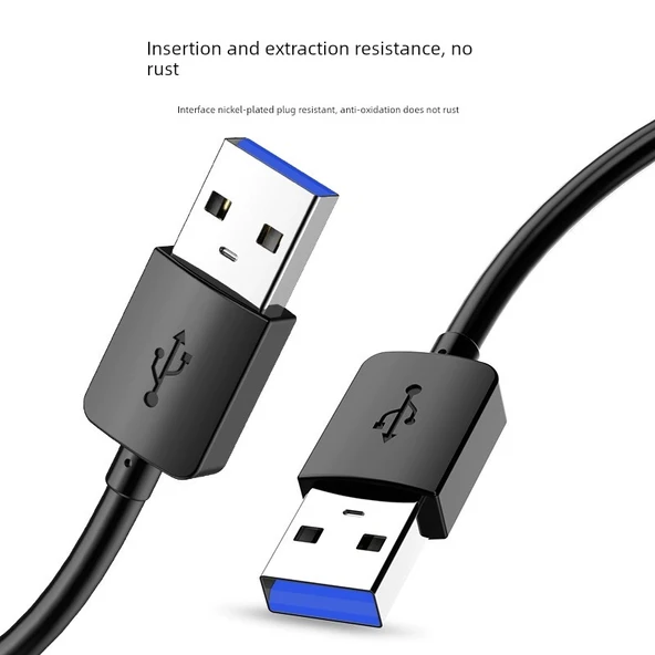 Çift Başlı USB 2.0 Veri Kablosu - Standart - 2m - 3