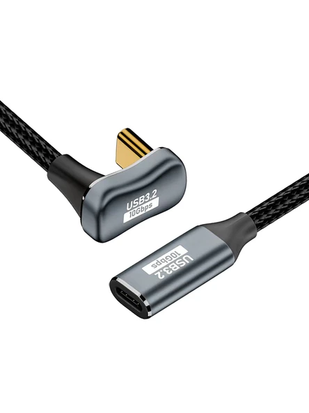 USB Type-C 3.2 Gen 2 Uzatma Kablosu - 3m U-bend Erkek - Dişi - 3