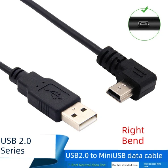 USB'den Mini USB'ye Veri Şarj Kablosu - 1.5m Düz USB'den Mini USB'ye Kırılma (Model 2) - 6